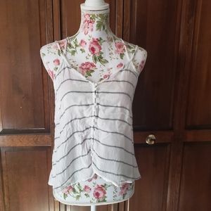 BCNU White gray stripped tank MEDIUM